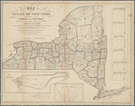 Map of the State of New-York exhibiting the several towns and counties together with the population as determined by the census of 1850