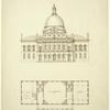 Elevation and plan of the principal story of the new state house in Boston