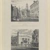 Plate 13th. Custom House, Wall St. New York ; Unitarian Church, Mercer St. New York.