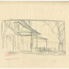 Pencil sketch of a set design for the stage production All Summer Long