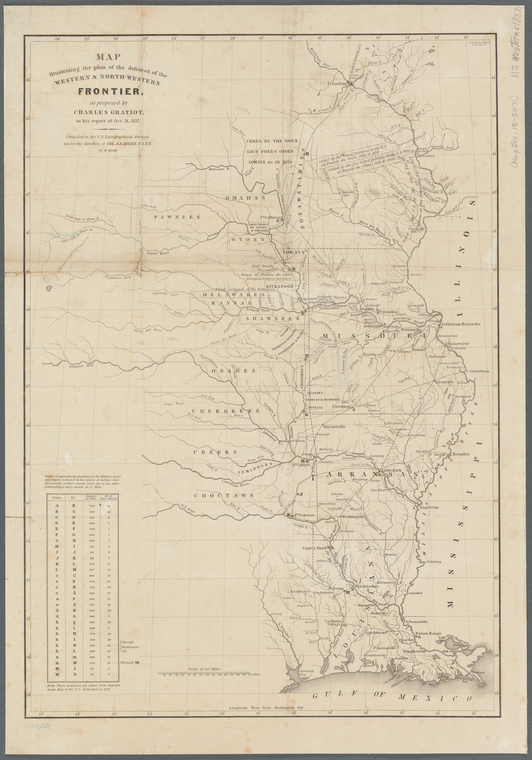 Map illustrating the plan of the defences of the western & north-western frontier (1837) by Washington Hood