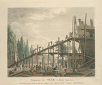 Preparation for war to defend commerce.  The Swedish Church Southwark with the building of the frigate Philadelphia.