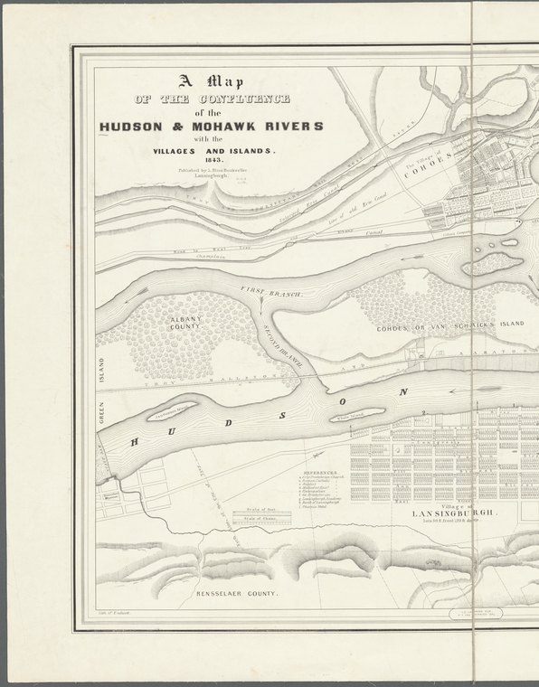 A map of the confluence of the Hudson & Mohawk Rivers with the villages ...