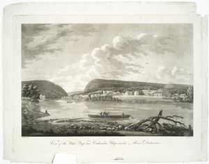 View of the Water Gap and Columbia Glassworks-River Delaware.