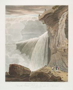 Niagara Falls, part of the British fall, taken from under the Table Rock.