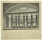 Hall of Representatives, Wash'n, D.C.  The frieze, cornice and tympanum are omitted to show dome and ceiling.