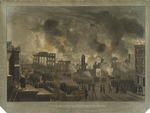 View of the great fire in New-York, Decr. 16th and 17th 1835 as seen from the top of the Bank of America, cor. of Wall and Wm. St.