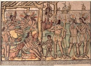 Early German woodcut of a New World scene