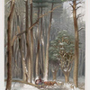 Winter.  Impeded travellers in a pine forest.  Upper Canada.
