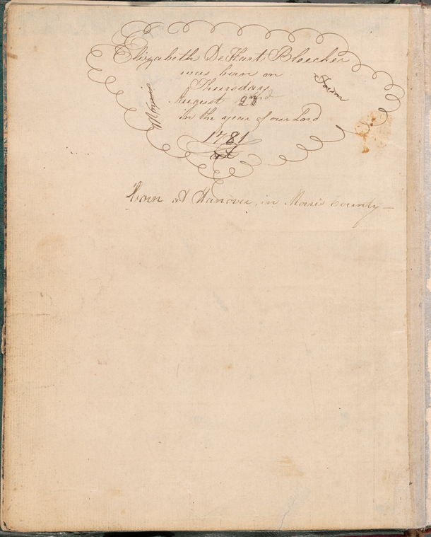 Front page of Bleeker's diary