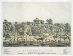 Sacramento City Ca. from the foot of J. Streets, showing I. J. and K. Sts. with the Sierra Nevada in the distance.