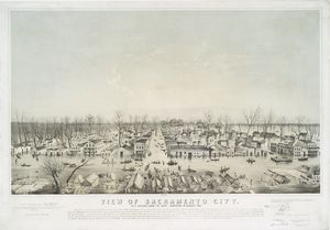 View of Sacramento City, as it appeared during the great inundation in January 1850