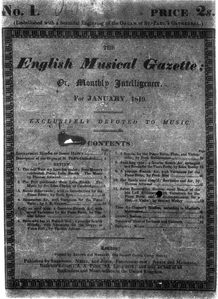 The English musical gazette, or, Monthly intelligencer