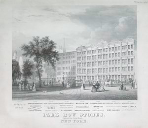 Park Row stores, opposite the Astor House, New York
