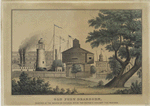 Old Fort Dearborn, erected at the mouth of Chicago River for defence against the Indians.