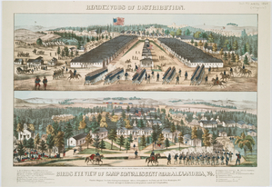 Rendezvous of distribution, birds eye view of Camp Convalescent near Alexandria, Va.