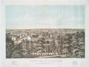 View of Melrose and surroundings, taken from the Ursuline Convent, Westchester Co. N.Y.