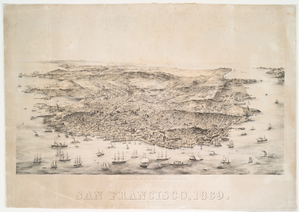 Bird's eye view of the city and county of San Francisco, 1869.
