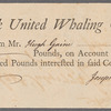 New-York United Whaling Company receipt to Hugh Gaine