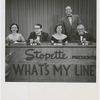 Participants of television program What's My Line (l. to r.), including Dorothy Kilgallen, Steve Allen, Arlene Francis, John Daly (host), and Bennett Cerf