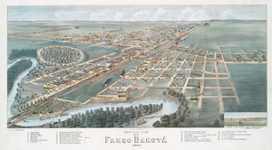 Bird's eye view of Fargo Dakota 1880.
