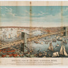 Bird's-eye view of the great suspension bridge, connecting the cities of New York and Brooklyn, from New York looking south-east