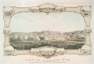 View of Minesota Mine, County of Ontonagon, State of Michigan, taken from the south, September 1858.