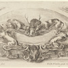 Cartouche de forme écrasée, contenant un écusson vide