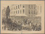 The Boston celebration--the procession passing the Winthrop statue.--Drwn by George C. Graham.--[See page 654]