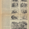 Zeitgenössiche Darstellung der Schrecken des Lger Andersonville. Wirz stamping on a prisoner. Dogs tearing a prisoner. How they robbed prisoners. Fighting for bones. Crawling to the swamp for water. Ball & chain. Mud burrow. Shot on the dead line for a piece of mouldy cake. Die Hinrichtung von Hauptman Wirz am 10. November 1865.