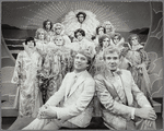 George Hearn and Gene Barry with Les Cagelles in the stage production La Cage aux Folles