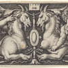 Ornament with Two Genii Riding Chimerical Beasts
