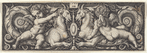 Ornament with Two Genii Riding Chimerical Beasts