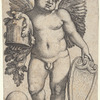 Male Genius Holding a Coat of Arms