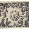 Ornament with a Mask Held by Two Genii