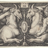 Ornament with Two Genii Riding Chimerical Beasts
