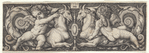Ornament with Two Genii Riding Chimerical Beasts