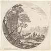 Paysage avec un chapiteau corinthien, sur le devant, par terre