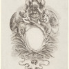 Cartouche avec un écusson blanc