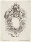Cartouche avec un écusson blanc