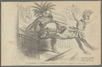 The Sachem of Tammany kicking out a Wood(en) imitation of Democracy
