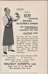Apron advertisement from Holiday Imports, Ltd. New Rochelle, New York