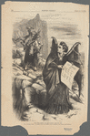 "Get thee behind me, (Mrs.) Satan!"--[See page 143.] Wife (with heavy burden). "I'd rather travel the hardest path of matrimony than follow your footsteps"