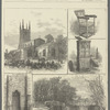 3. Wycliff's pulpit. 4. Lutterworth and River Swift. 5. Door by which Wycliff's remains were carried to the river.