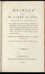 Opinion de M. l'abbé Maury