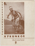 Portrait of dancer and choreographer Asadata Dafora as the Bridegroom from his 1934 dance production "Kykunkor," taken from the cover of a booklet entitled "Kykunkor, the Witch Woman, African Dance Drama," published ca. 1935