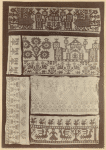 Kontsy ot polotenets krasnoi vyshivki v glukhoi krest.  Raboty i uzora krest'ianok Pskovskoi i Novgorodsk. gub.