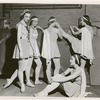 Members of Ballet Russe de Monte Carlo posing backstage in costume for Serenade