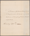President of the United States [George Washington] to Oliver Wolcott