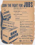 American Labor Party flyer supporting the re-election of New York City Councilman Benjamin J. Davis, 1949